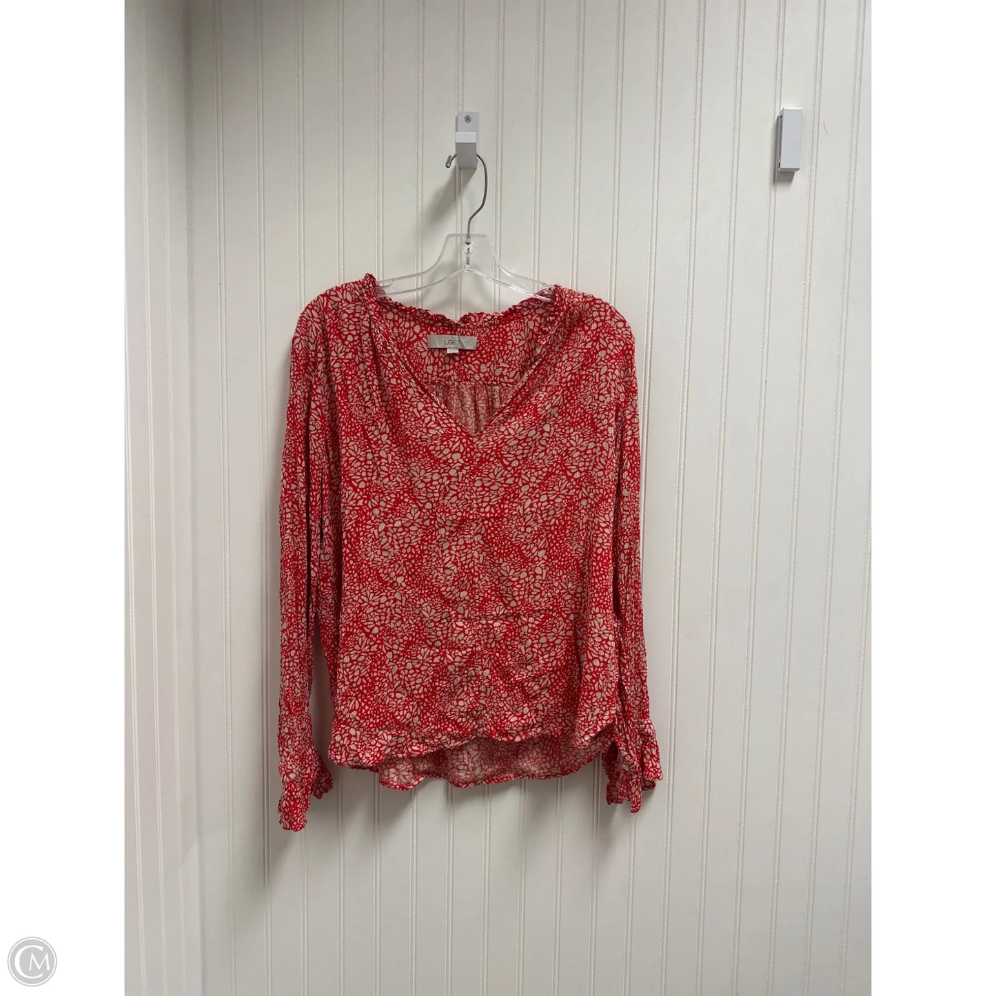 Top Long Sleeve By Loft In Red, Size: M