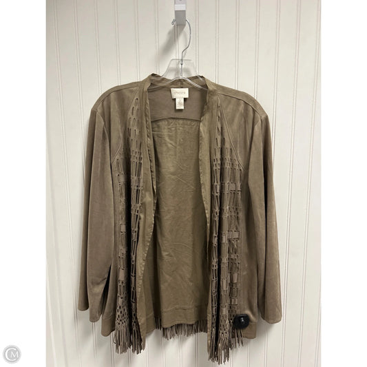Cardigan By Chicos In Taupe, Size: Xl