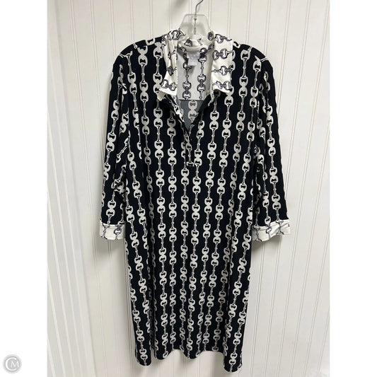 Dress Casual Midi By Chicos In Black & White, Size: Xl