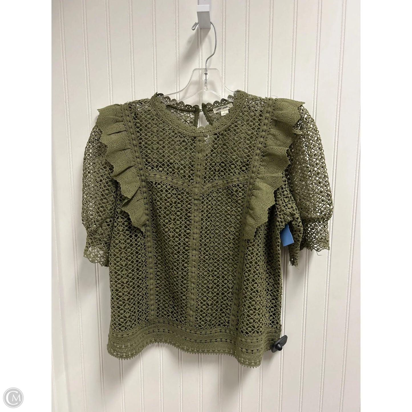 Top Short Sleeve By Ultra Pink In Green, Size: L