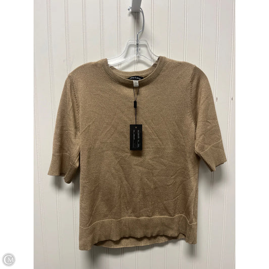Sweater Short Sleeve By Cable And Gauge In Gold, Size: M