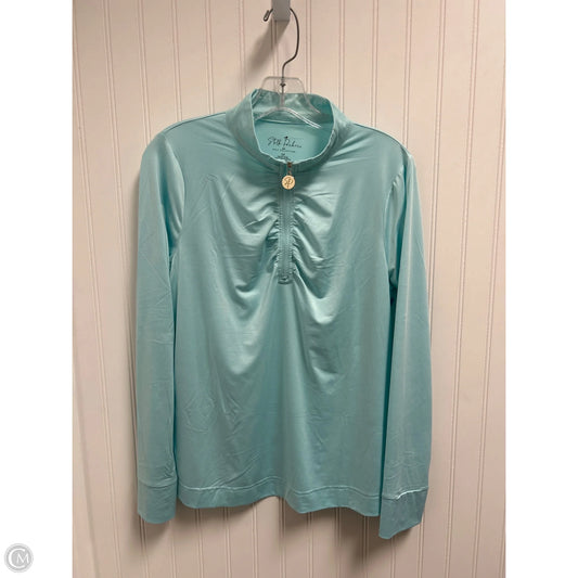 Athletic Top Long Sleeve Collar By Stella Parker In Aqua, Size: M