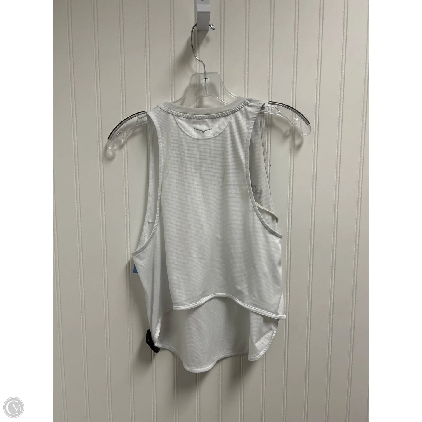 Athletic Tank Top By Hoka In Grey & White, Size: L