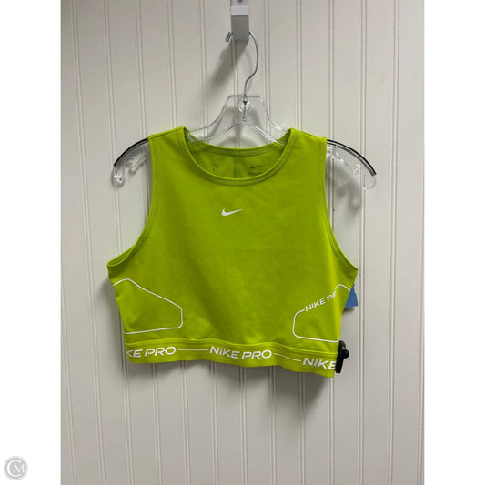 Athletic Tank Top By Nike In Green & White, Size: M