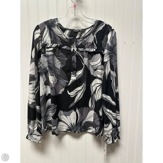 Top Long Sleeve By Zac And Rachel In Black & White, Size: M