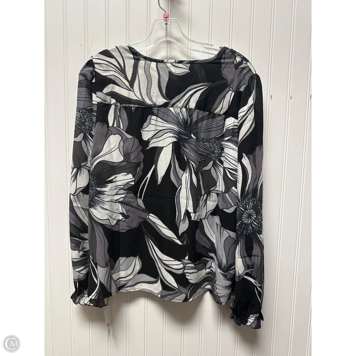 Top Long Sleeve By Zac And Rachel In Black & White, Size: M