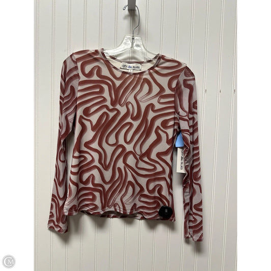 Top Long Sleeve By Clothes Mentor In Brown & Cream, Size: S