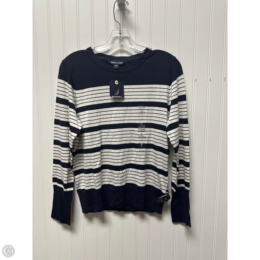 Sweater By Nautica In Blue & White, Size: M