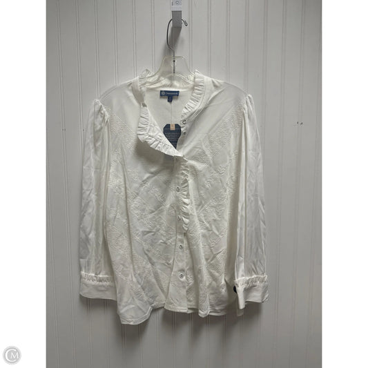 Top Long Sleeve By Democracy In Ivory, Size: L