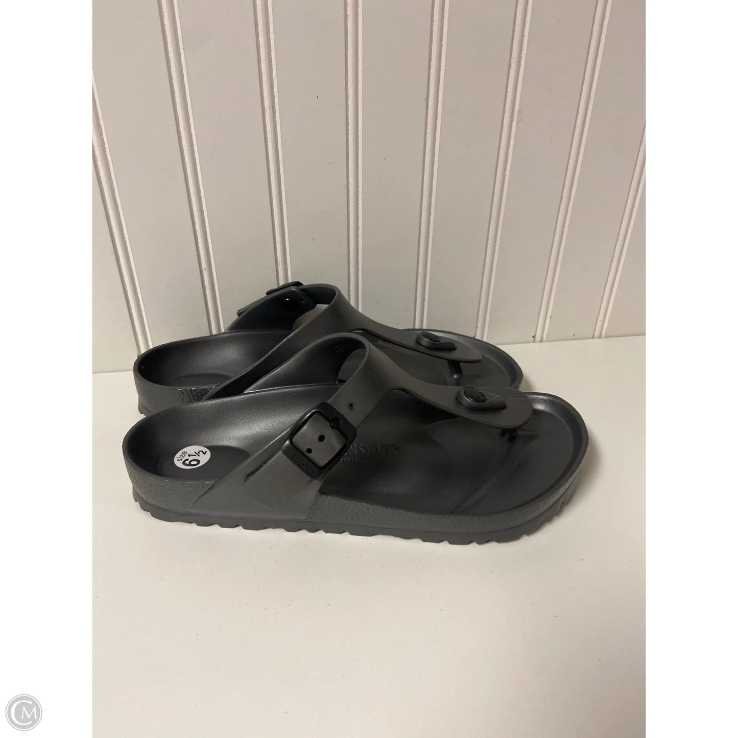 Sandals Flip Flops By Birkenstock In Grey, Size: 6.5