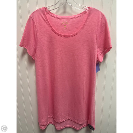 Top Short Sleeve Designer By Lilly Pulitzer In Pink, Size: L