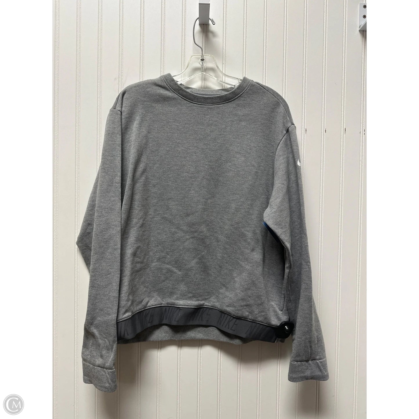 Sweatshirt Crewneck By Nike In Grey, Size: L