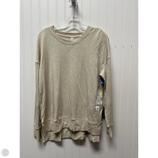 Top Long Sleeve By Stylus In Beige, Size: M
