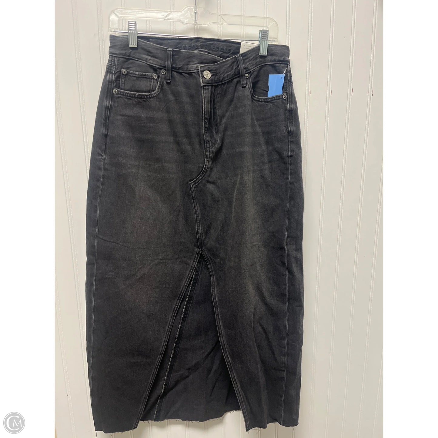 Skirt Maxi By American Eagle In Black Denim, Size: 10