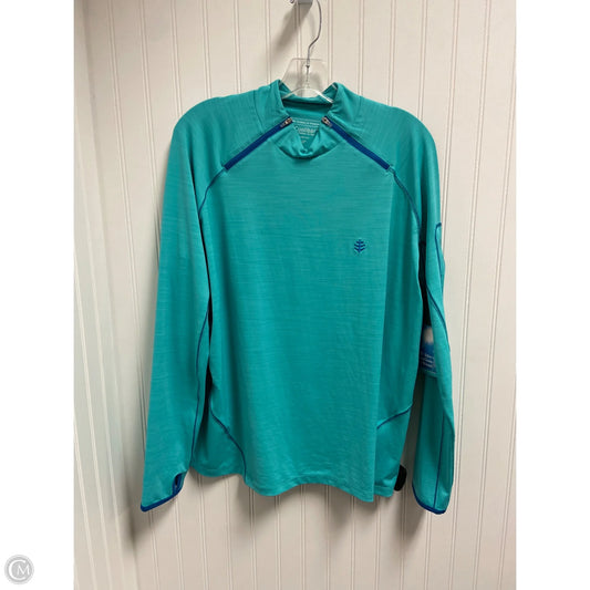 Athletic Top Long Sleeve Collar By Coolibar In Blue, Size: 2x