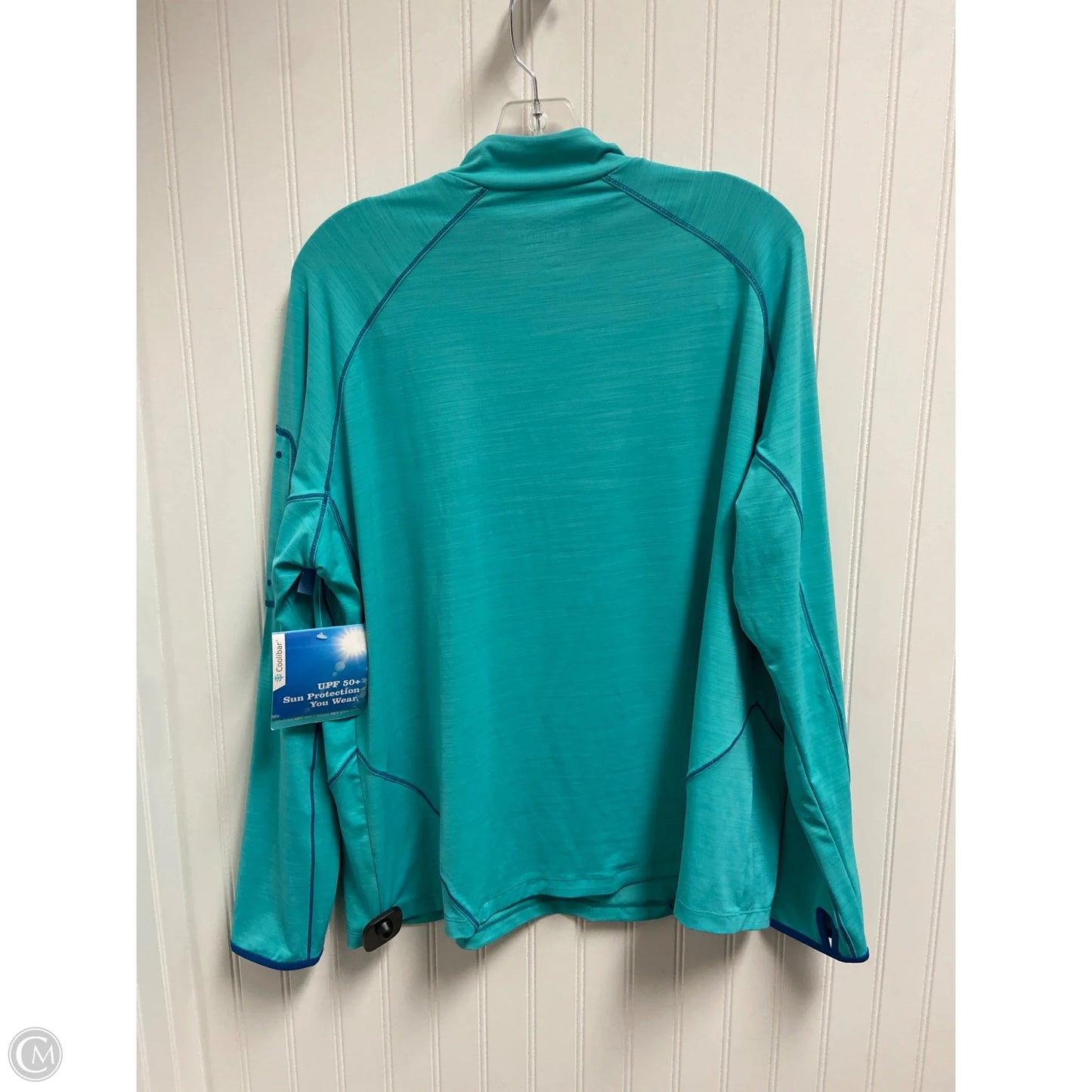 Athletic Top Long Sleeve Collar By Coolibar In Blue, Size: 2x