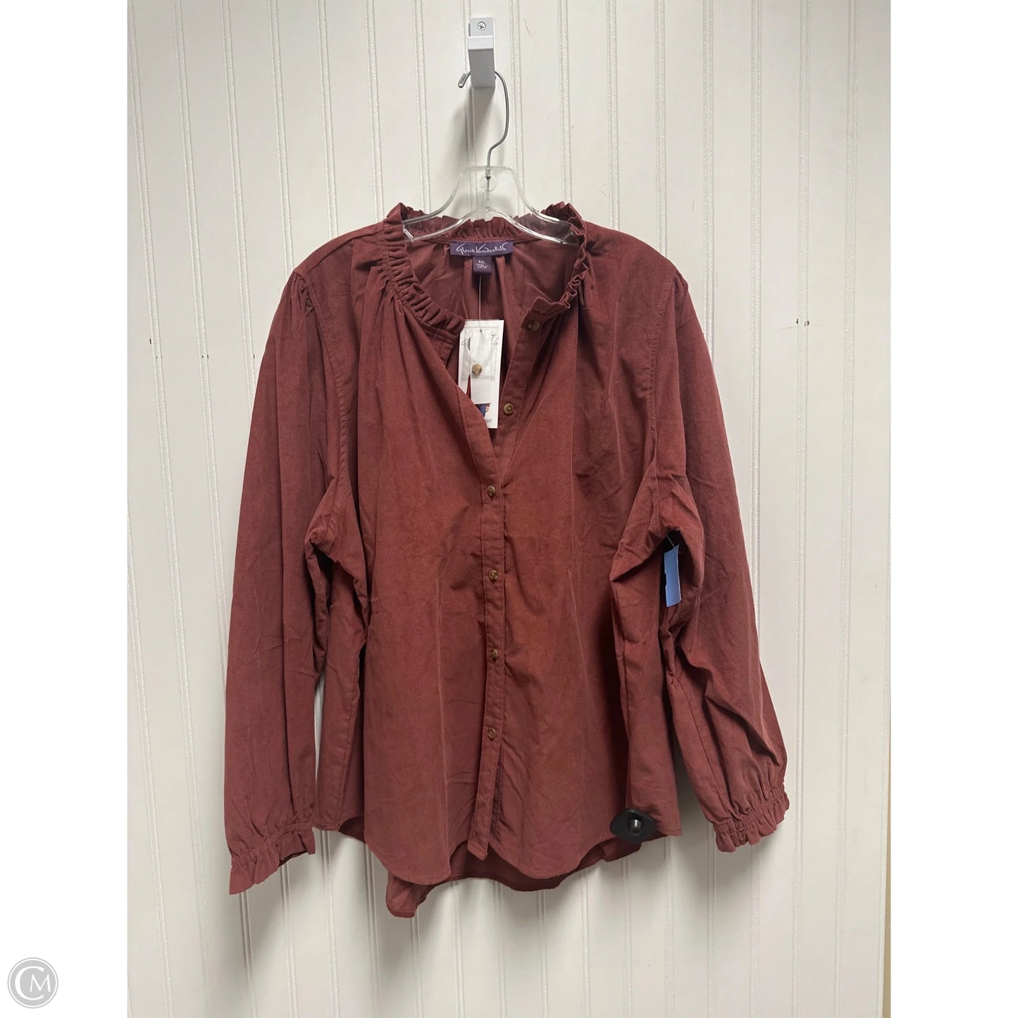 Top Long Sleeve By Gloria Vanderbilt In Mauve, Size: 2x