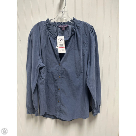 Top Long Sleeve By Gloria Vanderbilt In Blue, Size: 2x