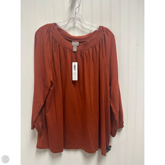 Top 3/4 Sleeve By Chicos In Orange, Size: Xl