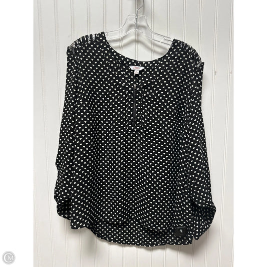 Top 3/4 Sleeve By Candies In Black & Cream, Size: Xl