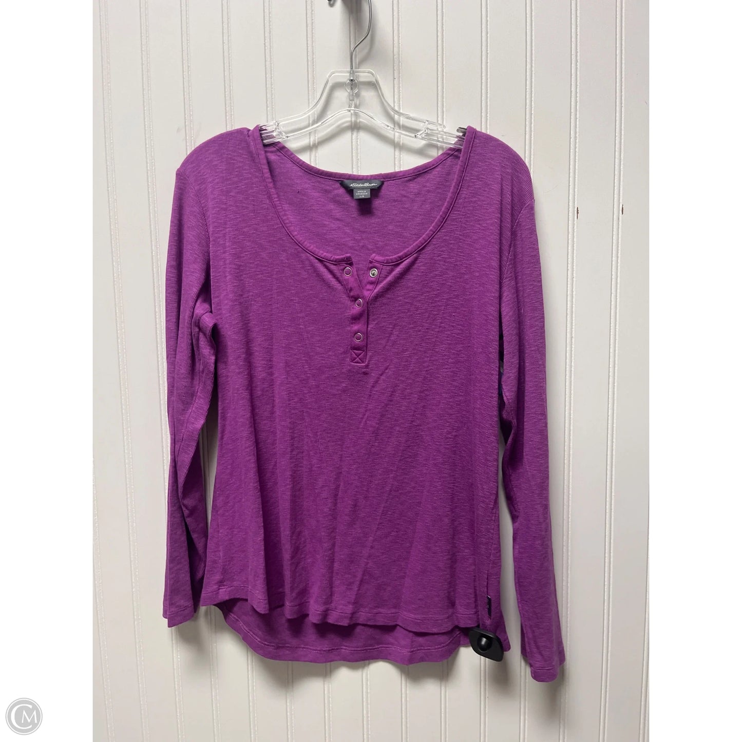 Top Long Sleeve Basic By Eddie Bauer In Purple, Size: L
