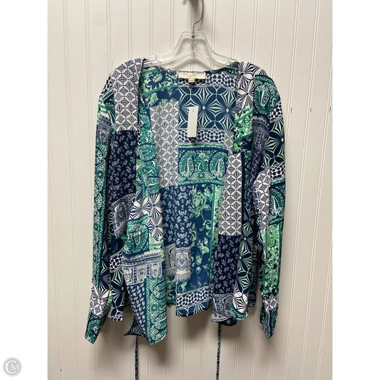 Top Long Sleeve By Loft In Blue & Green, Size: M