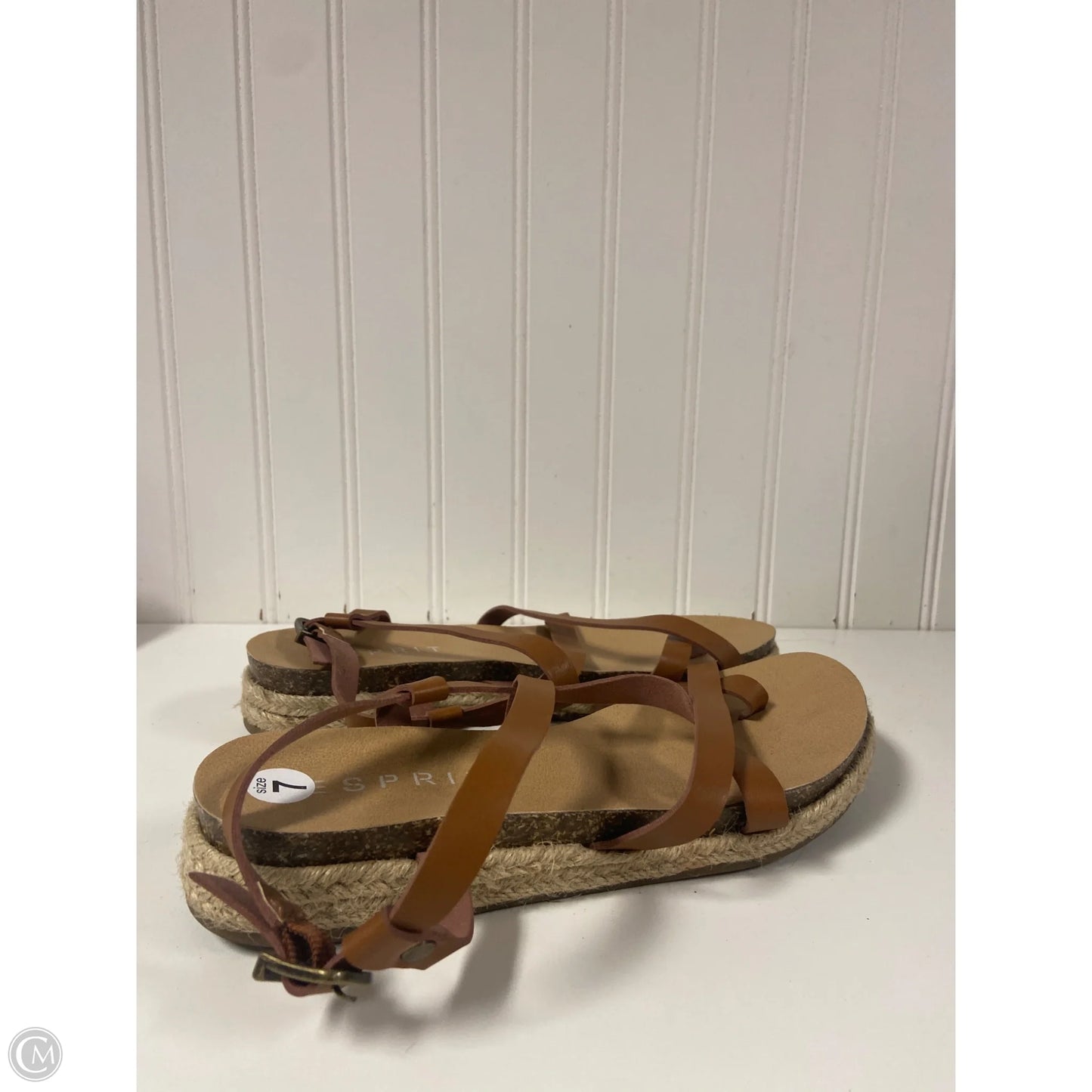 Sandals Flats By Esprit In Brown, Size: 7