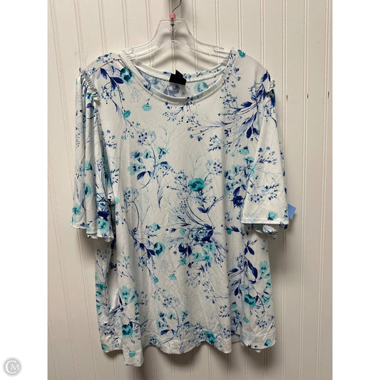 Top Short Sleeve By Worthington In Floral Print, Size: 2x