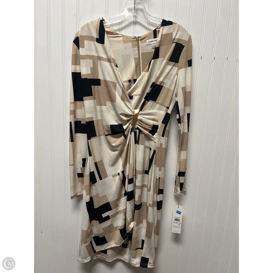 Dress Casual Midi By Calvin Klein In Black & Cream, Size: S