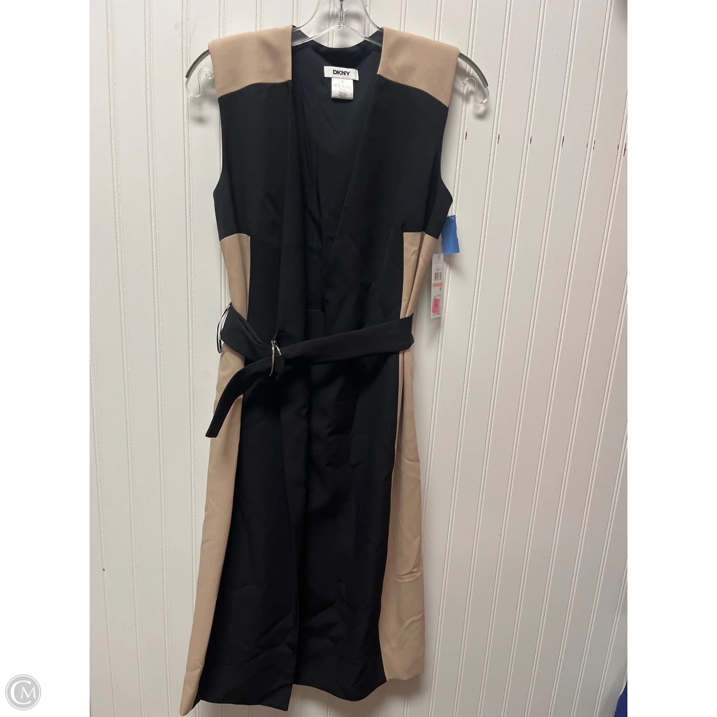 Dress Casual Midi By Dkny In Black & Cream, Size: Xs