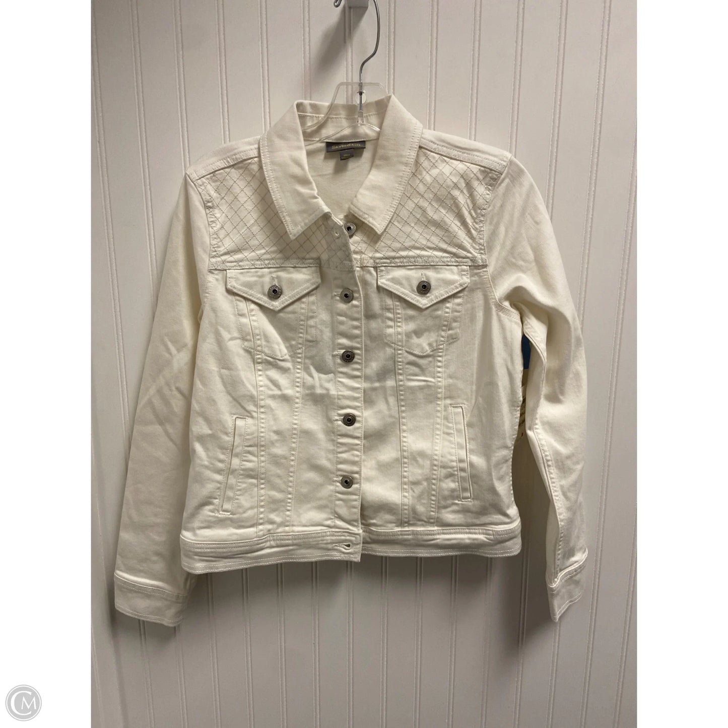 Jacket Denim By Style And Company In Ivory, Size: S