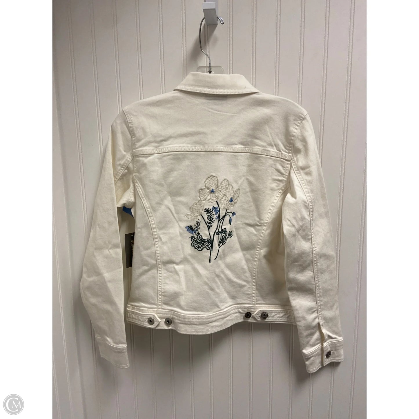 Jacket Denim By Style And Company In Ivory, Size: S