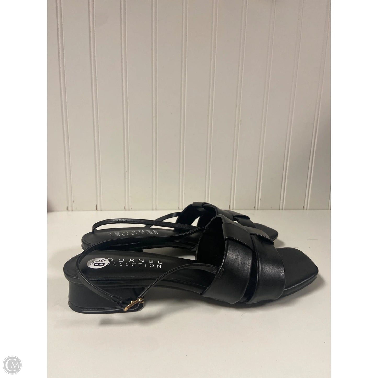 Sandals Flats By Journee In Black, Size: 8.5