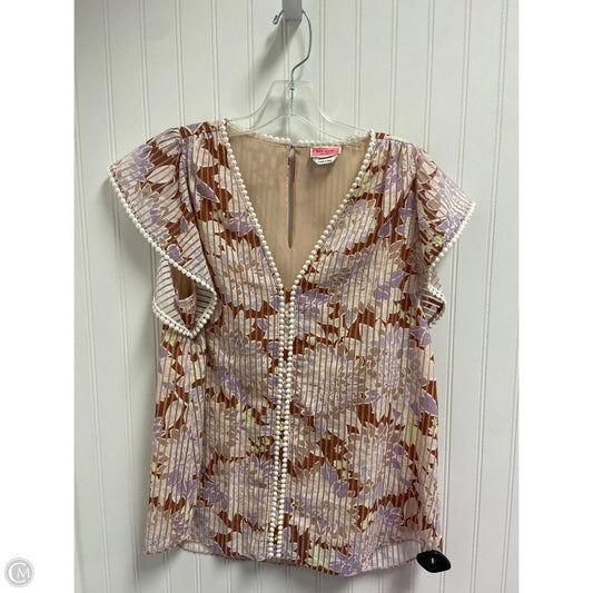 Top Short Sleeve Designer By Kate Spade In Black & Purple, Size: L