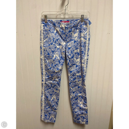 Pants Designer By Lilly Pulitzer In Blue & White, Size: 0