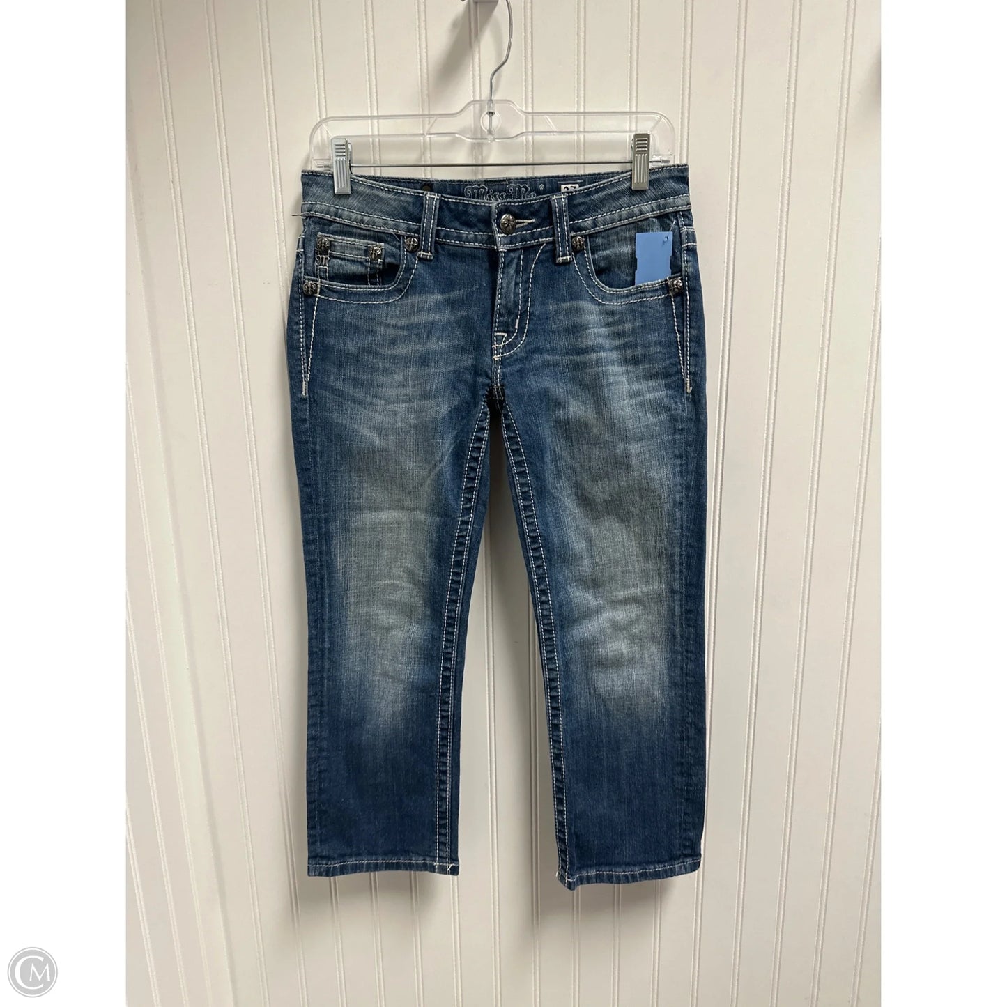 Jeans Cropped By Miss Me In Blue Denim, Size: 4