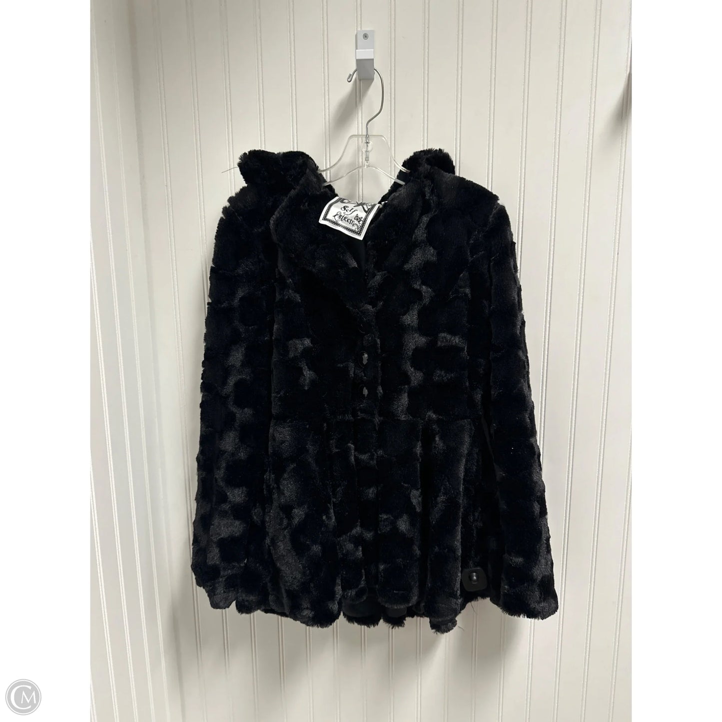 Coat Faux Fur & Sherpa By Self Esteem In Black, Size: M