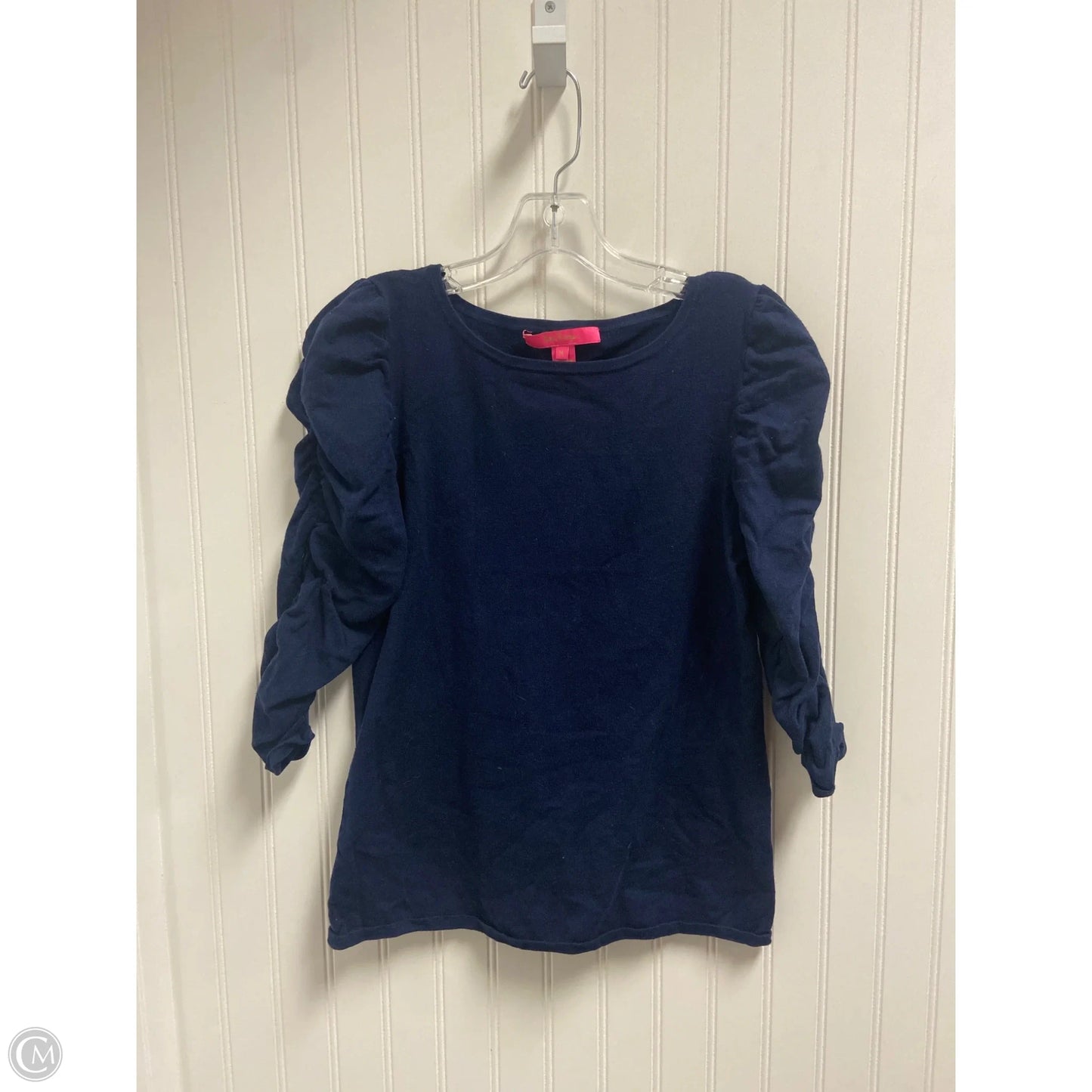 Top 3/4 Sleeve Designer By Lilly Pulitzer In Navy, Size: M