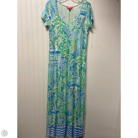 Dress Designer By Lilly Pulitzer In Blue & Green, Size: M