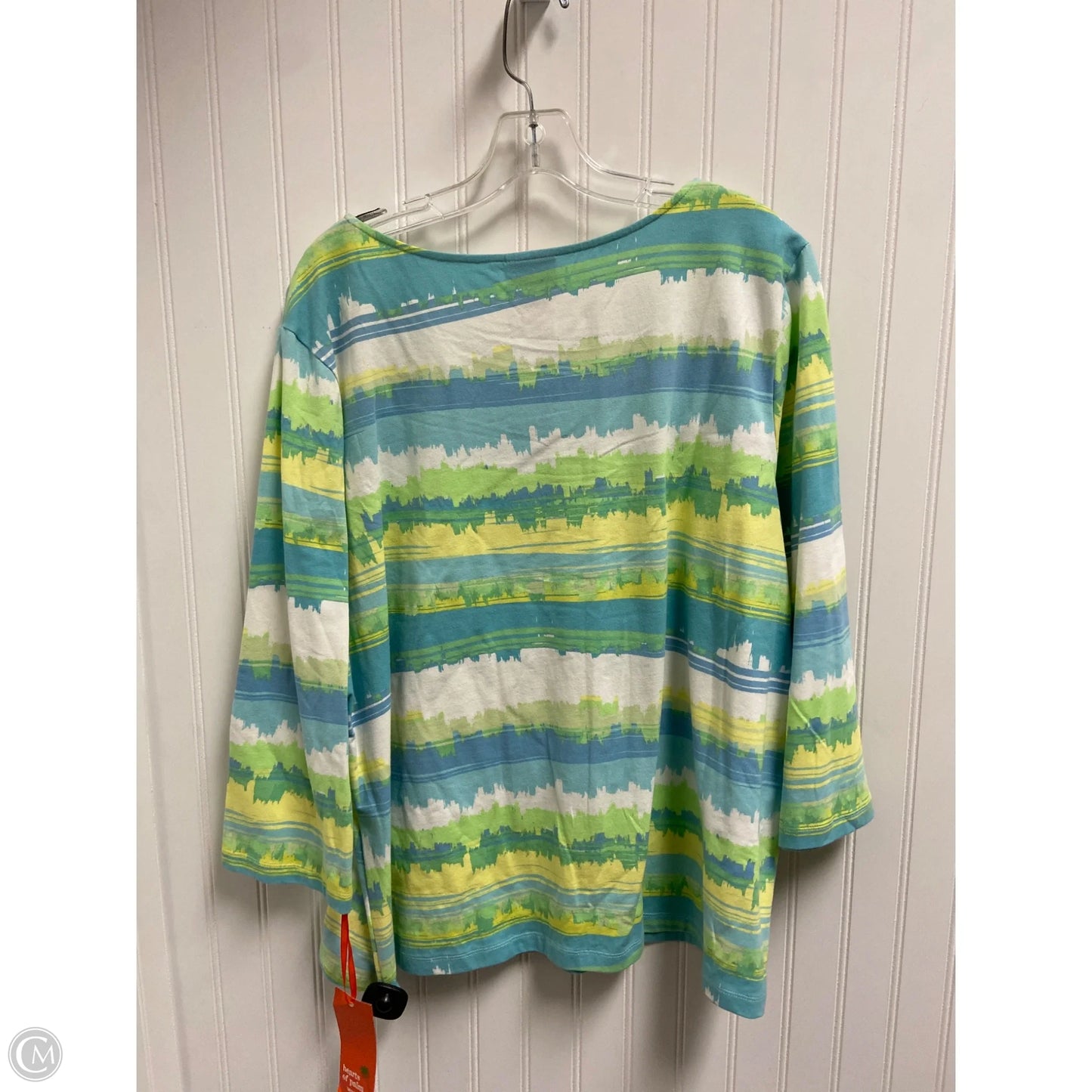Top 2pc 3/4 Sleeve By Hearts Of Palm In Blue & Green, Size: 2x