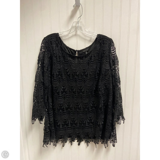 Top Long Sleeve By Adiva In Black, Size: 2x
