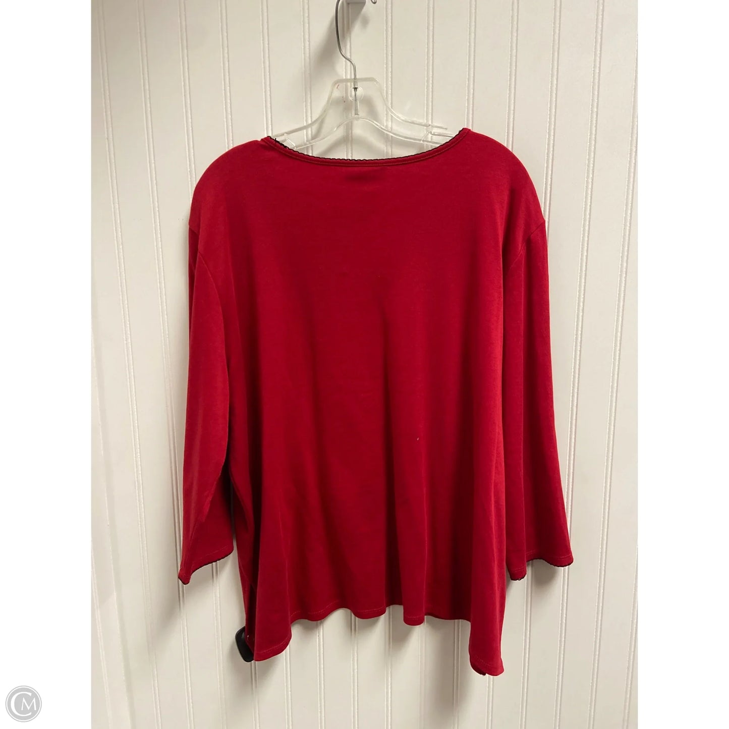 Top 3/4 Sleeve By Alfred Dunner In Red, Size: 2x
