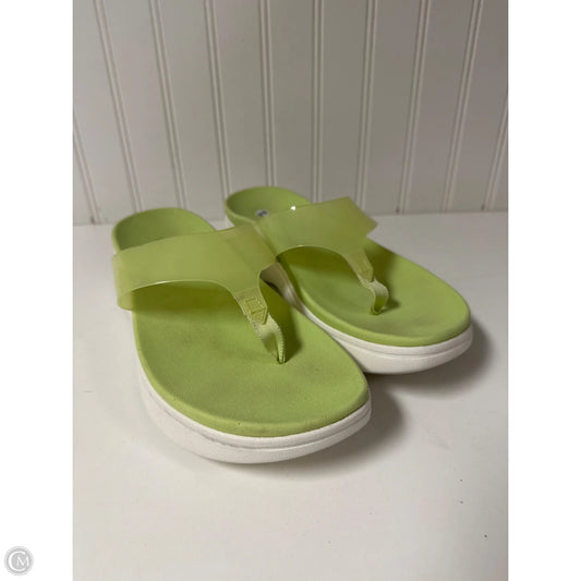 Sandals Flats By Vionic In Green, Size: 8.5