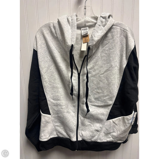 Sweatshirt Hoodie By Pink In Grey, Size: L