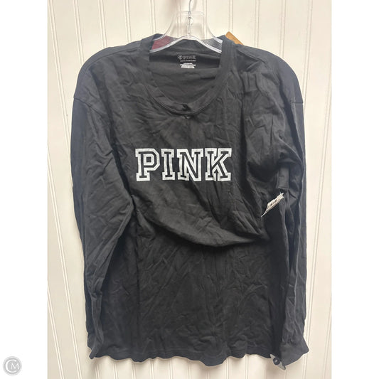 Top Long Sleeve By Pink In Black, Size: L