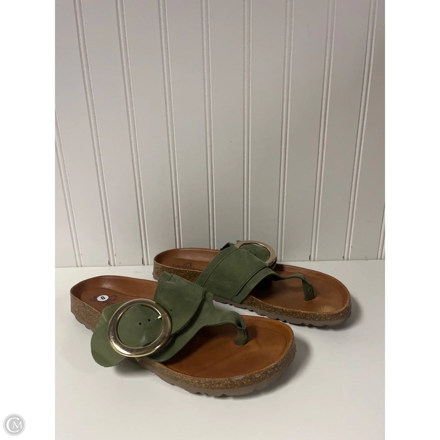 Sandals Flats By Clothes Mentor In Green, Size: 8