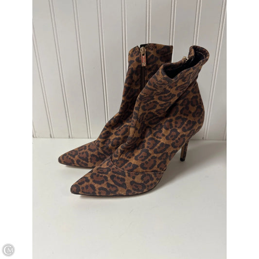 Boots Ankle Heels By Jessica Simpson In Animal Print, Size: 9.5