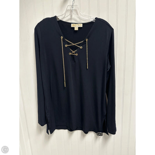 Top Long Sleeve By Michael By Michael Kors In Black & Gold, Size: Large