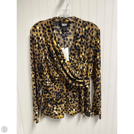 Top Long Sleeve By Dkny In Multi-colored, Size: L