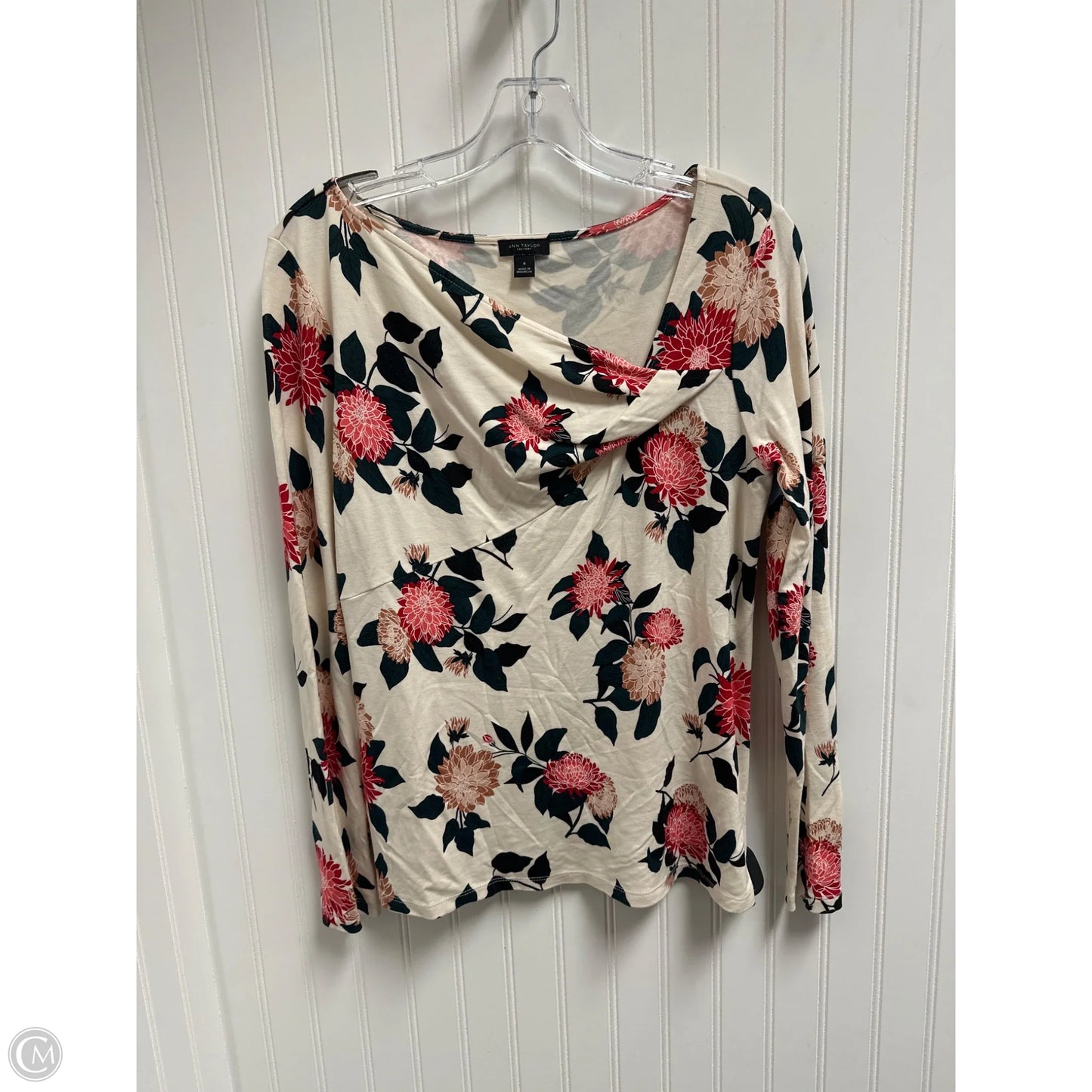 Top Long Sleeve By Ann Taylor In Beige, Size: M
